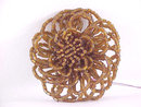 Hand Beaded Flower Pin Glass Unique Topaz