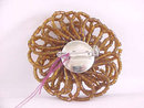 Hand Beaded Flower Pin Glass Unique Topaz