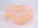 3 Flesh Tone Bangles Wavy Lucite Bracelets Frosted Vintage