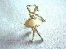 Vint Ballerina Pin with MOP skirt - Nice!