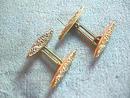 Gold Vintage Almond Shaped Repose Cuff Links