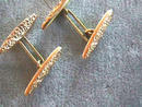 Gold Vintage Almond Shaped Repose Cuff Links
