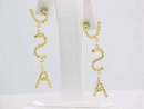 USA Rhinestone Earrings RWB Prcd Dangles