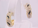 Black & Crystal Rhinestone Hoops Enamel Prcd