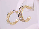 Black & Crystal Rhinestone Hoops Enamel Prcd