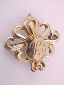 Fleur De Lis Watch Pin Shield R Antique GF