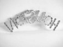 HOUSTON Rhinestone Pin Brooch Large Vintage