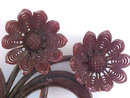 1930s Large Resin Flower Pin Brooch Deep Brwn