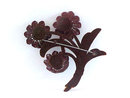 1930s Large Resin Flower Pin Brooch Deep Brwn