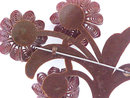 1930s Large Resin Flower Pin Brooch Deep Brwn