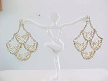 Fabulous Rhinestone Filigree Long Ers Vintage