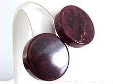 Bakelite Chunky Disc Earrings Swirls Vintage