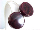 Bakelite Chunky Disc Earrings Swirls Vintage