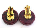 Bakelite Chunky Disc Earrings Swirls Vintage
