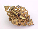 CORO Old Cameo Rhinestone Filigree Ornate Pin