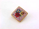 Vintage Mosaic Pin Square Mauve Diamond Shape