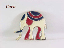 Coro Enamel Elephant Pin Unusual Vintage