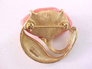 Salmon Resin Flower Pin Vintage Signed A Beauty!
