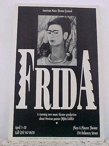 FRIDA KAHLO Collectible Mexican Painter Theater Mounted Advertising
