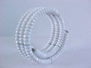 Vintage Coil Bracelet Neck White Faceted Beads Resin