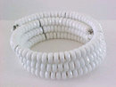 Vintage Coil Bracelet Neck White Faceted Beads Resin