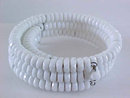 Vintage Coil Bracelet Neck White Faceted Beads Resin