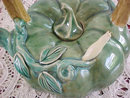 Majolica Tea Pot Greens Leaves Flower Blossom Perfect Vintage