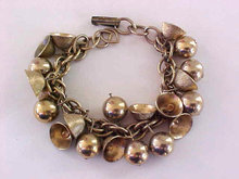 Vintage Bells Bracelet Beads Gold Tone Musical