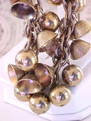 Vintage Bells Bracelet Beads Gold Tone Musical