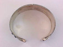Braided Cuff Bracelet Silver Tone Wide Vintage Black