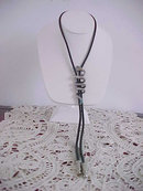 Unusual Snake Slide Bolo Necklace Fangs Turquoise Vintage 3 1/2 Inches