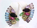 Multiple Color Earrings Different Shaped Stones Vintage