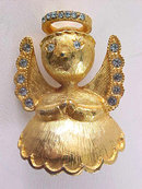 Christmas Angel Pin RAZZA Vintage Rhinestones Precious