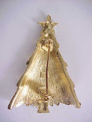 Christmas Tree Pin Signed Two Tone