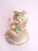 Sweet Angel Pin Signed ULTRA Rhinestones Vintage