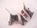 Scottie Dog Pin Silver Red Enamel Chunky Vintage Unusual