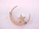 Star Moon Pin Claw Set Pearl Vintage