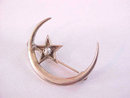 Star Moon Pin Claw Set Pearl Vintage