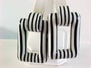 Black White RETRO Door Knocker Earrings Large Lucite Vintage