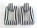 Black White RETRO Door Knocker Earrings Large Lucite Vintage
