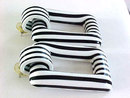 Black White RETRO Door Knocker Earrings Large Lucite Vintage