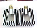 Black White RETRO Door Knocker Earrings Large Lucite Vintage