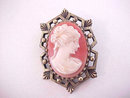 Cameo Pin Vintage Art Deco Style Frame