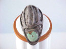 Bear Claw Ring Unusual Green Turquoise Sterling Cast Vintage