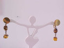 Tortoise Lucite Earrings Drops Clips Vintage