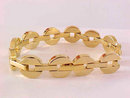 MOD Circle Bar Bracelet Chunky Gold Tone Hidden Clasp Vintage