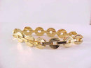 MOD Circle Bar Bracelet Chunky Gold Tone Hidden Clasp Vintage