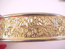 Floral Filigree Bracelet Hinged Art Deco Bangle Locking Vintage