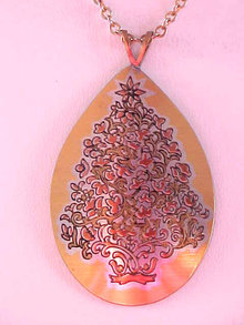 Reed Barton Christmas Tree Pendant Neck Damascene Vintage