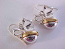 Christmas Ornament Earrings Pierced Wires Two Tone Danecraft
